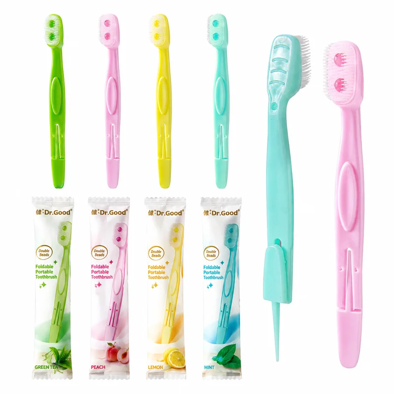 Mini Toothbrush Soft Rubber Bristles Built-in Tongue Scraper Toothpick With Toothpaste Portable Disposable Travel Toothbrush