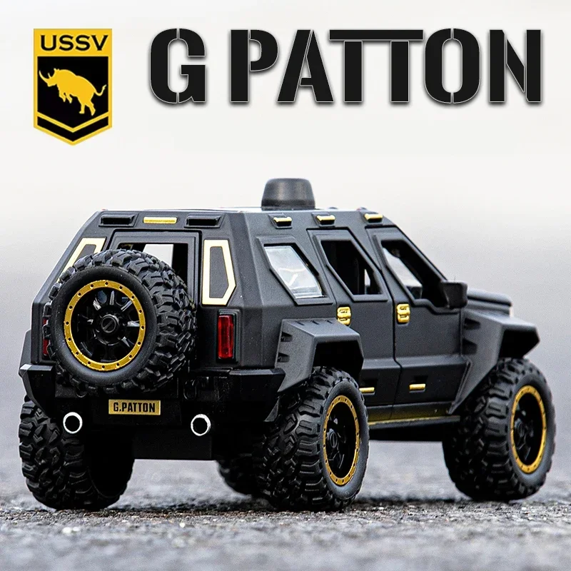 1:24 G.PATTON GX Alloy Armored Car Model Diecast Simulation Off-road Vehicles Car Metal Toy Explosion Proof Car Model Kids Gifts