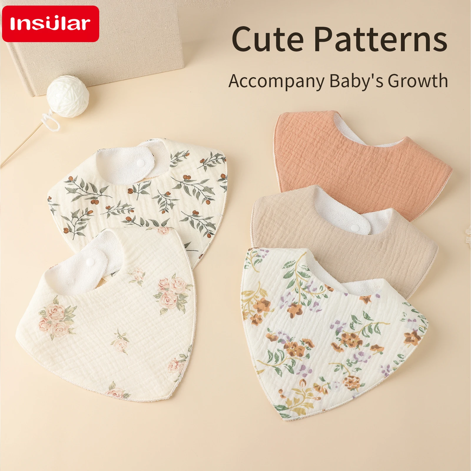 New Cute Cartoon Two-sided Usable Baby Feeding Drool Bib Infants Saliva Towel Cotton Burp Cloth For Newborn Toddler Kids Bibs