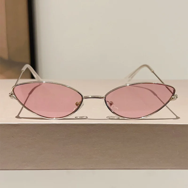 OEC CPO Vintage Metall Cat Eye Sonnenbrille Frauen Kleine Rahmen Luxus Marke Sonnenbrille für Weibliche Polychrome Shades UV400 Brillen – Detail 10
