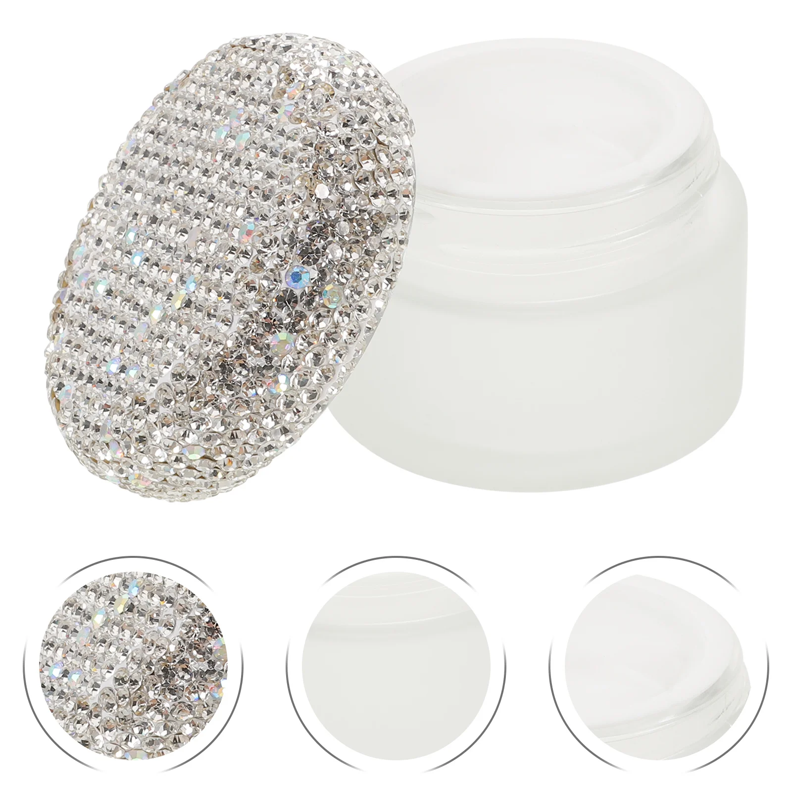 

30G Refillable Cream Containers Rhinestone Travel Face Cream Jars Portable Makeup Holders Skincare Dispensers