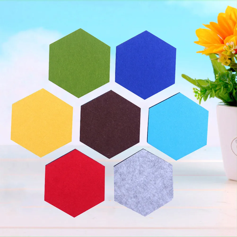 8Pcs Creative Hexagon Wall Stickers Made of Wool Felt Modern Decorative Board for Keys Watches Jewelry Photos DIY Home Decor