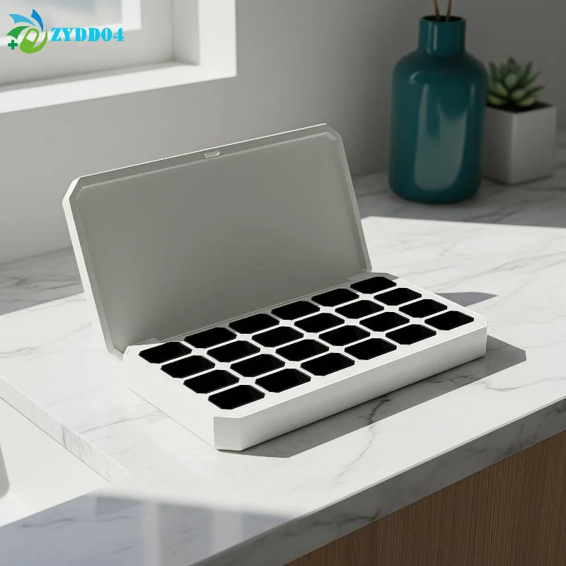 ●Magnetic Empty Nail Storage Organizer 24 Grids Lightweight Case for DIY Manicure Fast Painting Home Nail Art Creation