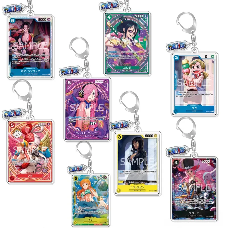 Keychain OP OPTCG Card Tashigi Nami Kola Uta Backpack Pendant Anime Game Fans Gift Recycled Acrylic Decoration Rare Card Toy