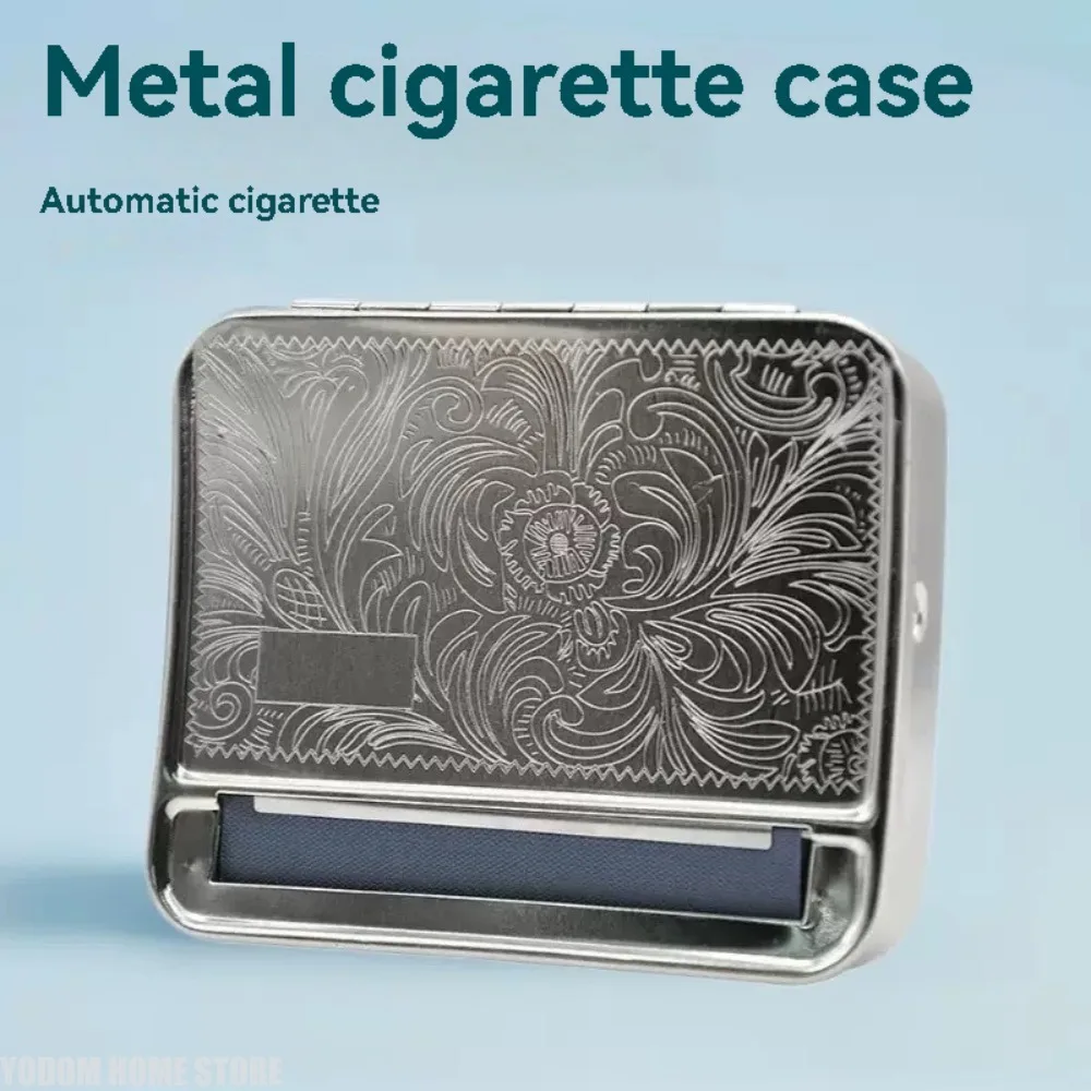 70mm 78mm 110mm Silver Metal Manual Adjustable Cigarette Roller Box, Multi‑Size Tobacco Rolling Case Smoking Accessories