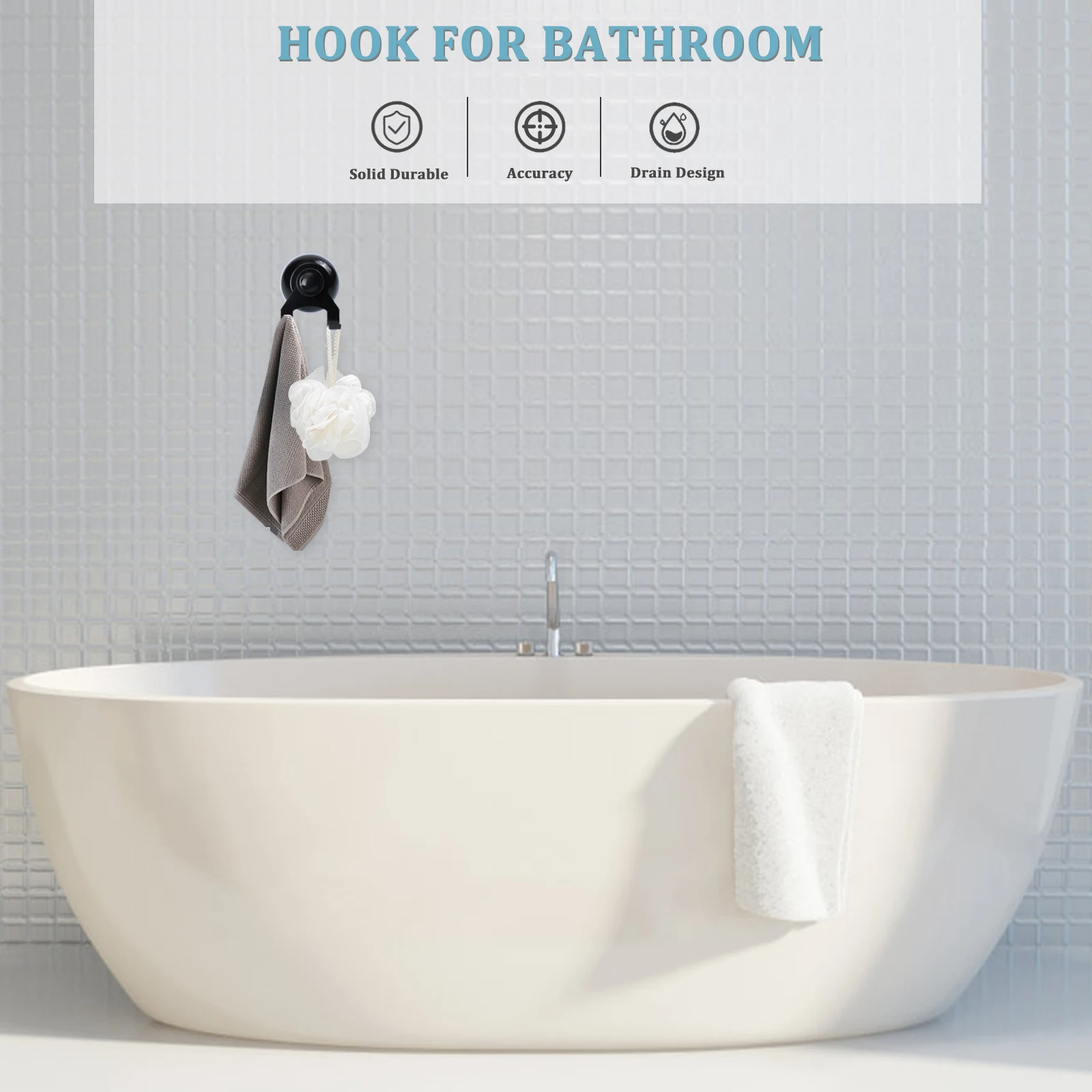 

Stainless Steel Hook Suction Cup For Bathroom Kitchen Storage Key Bag Holder No Trace Wall Mount Vacuum Hanger Smooth Surface