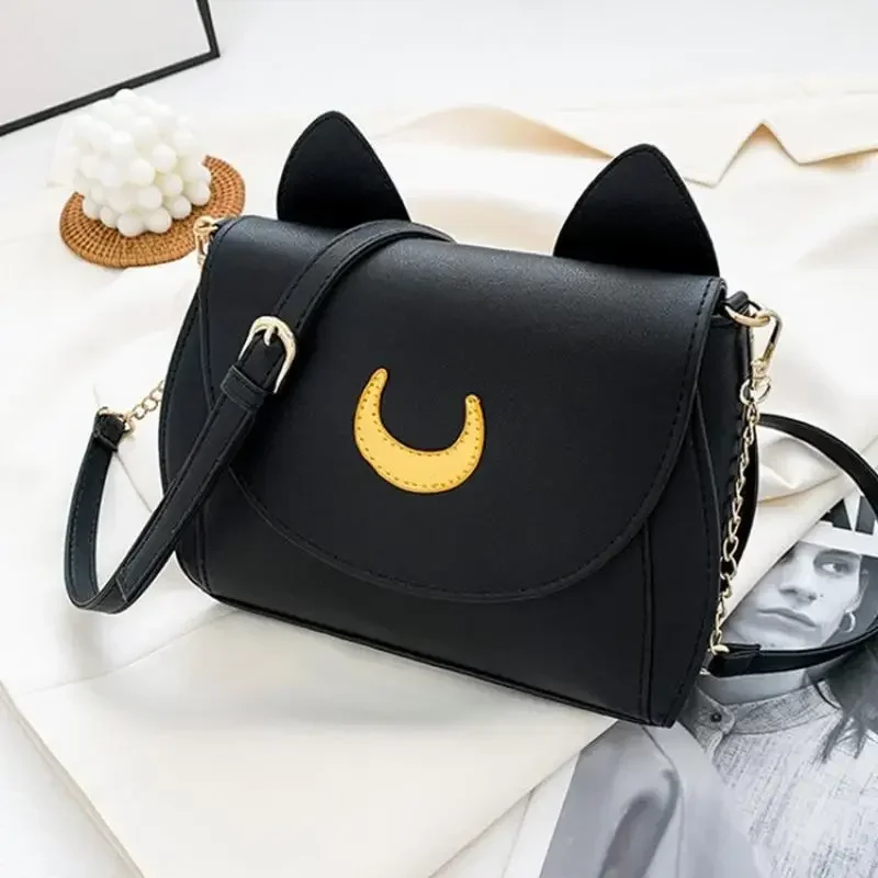 Bandai Sailor Moon Mode PU Leder Umhängetasche süße Katze Ohr Frauen Umhängetasche Frühling mehrfarbige Anime Brieftasche Umhängetasche