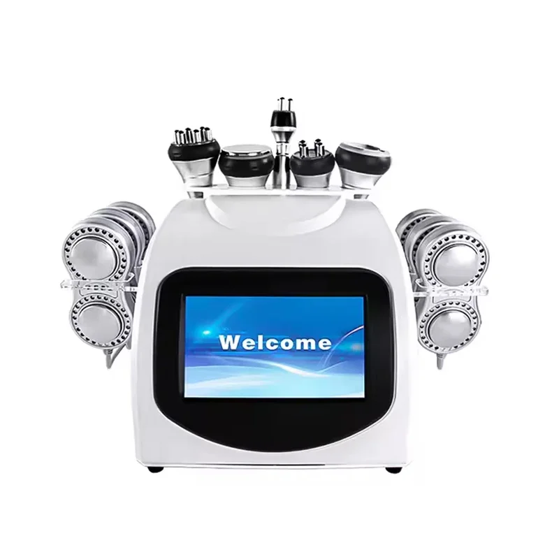 6 in 1 High Quality 80k / 40k Vacuum Cavitation System Body Shaping Cavitation Slimming Machine 80k with 6 EMS Pads