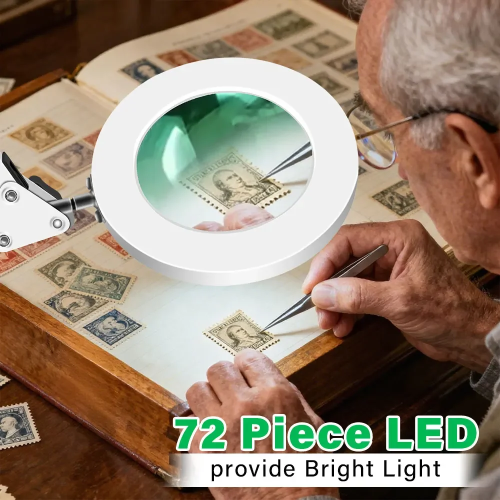 Remote Control USB Magnifier Table Lamp 72 LED 3 Color 8x/10x for Electric Iron Repair/Table Lamp/Skin Care Beauty