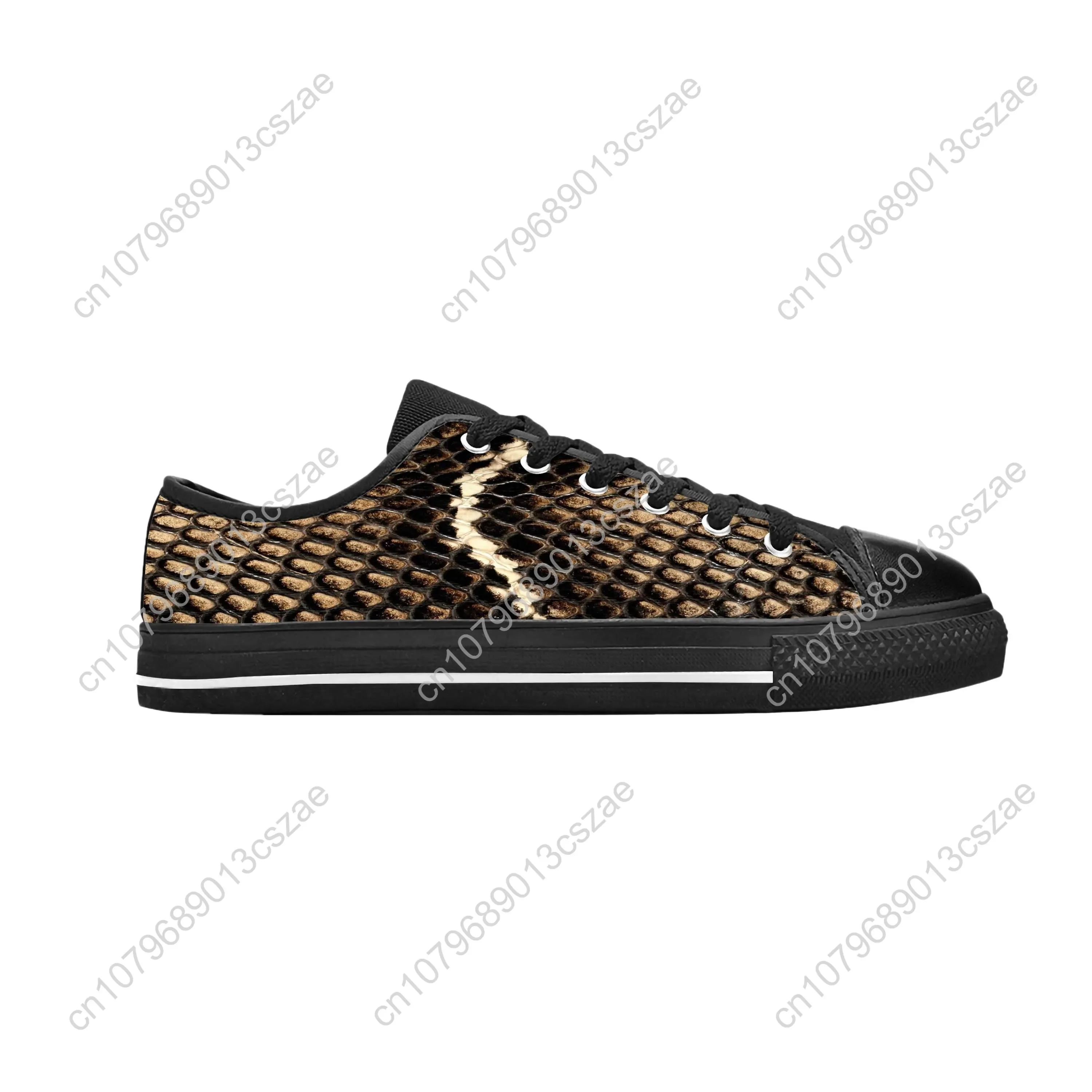 Squame di pelle di serpente modello di stampa in pelle di serpente moda Casual scarpe di stoffa Low Top confortevole traspirante stampa 3D uomo donna Sneakers