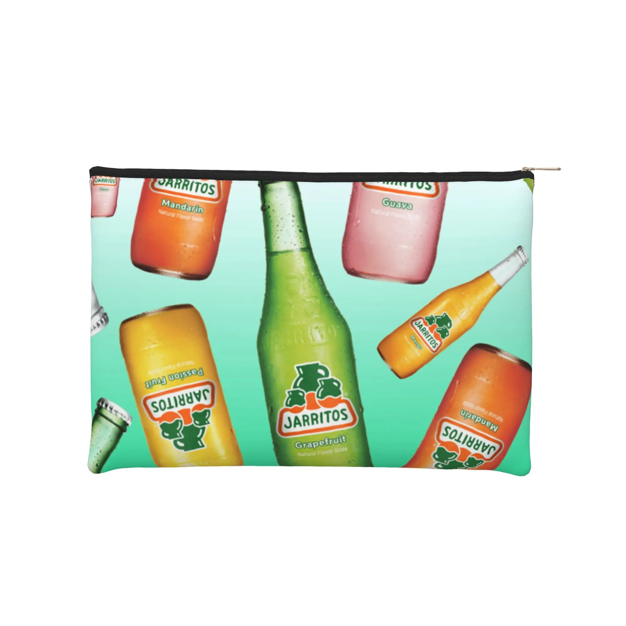 Bolsa de Maquillaje Ligera jJarritos con Diseño de Frutas y Bebidas, Bolsa de Aseo jJarritos con Cierre, Estuche Cosmético