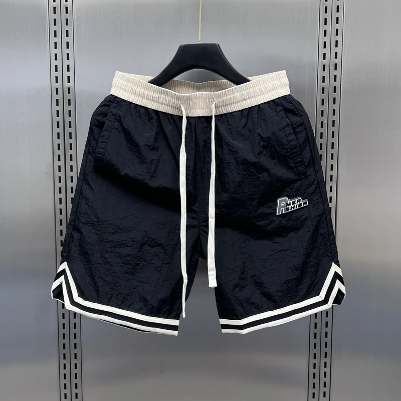 

Мужские повседневные быстросохнущие шорты средней длины, летние, модные, универсальные, с низкой/средней посадкой, прямого кроя, тонкие