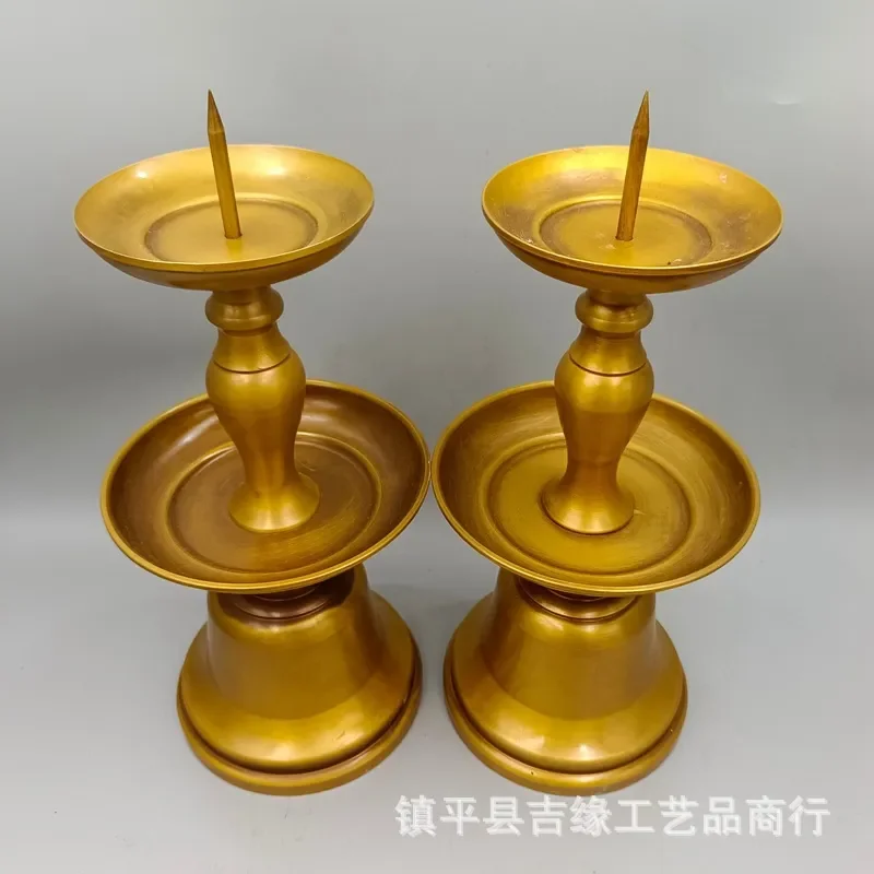 Vintage Copper Candlestick Holder Retro Oil Lamp Home Decor Wedding Party Centerpiece Antique Style Wax Stand Ornament for