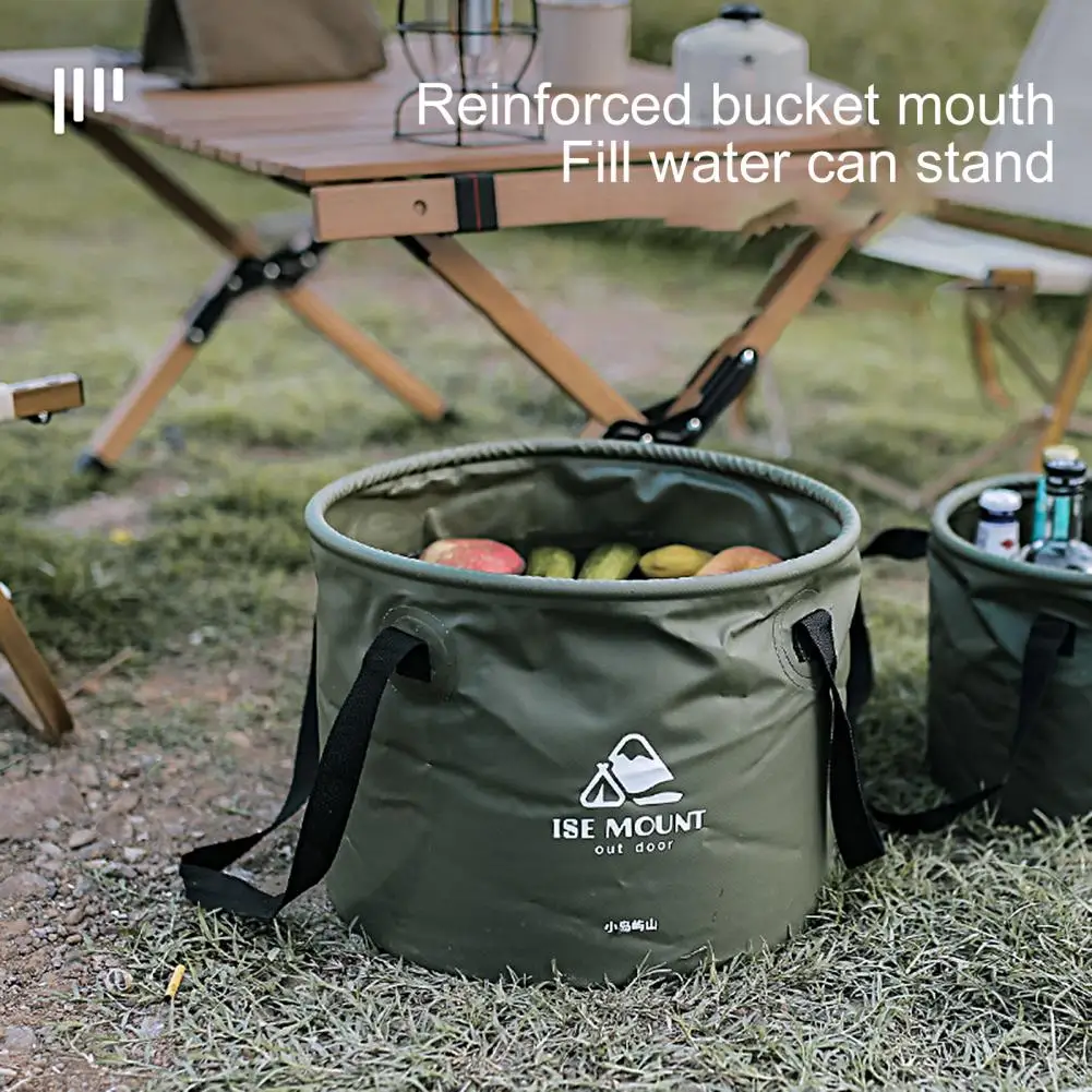 Water Storage Bucket  Practical High Capacity Self-standing  Camping Hiking Round Water Bucket Outdoor Supplies