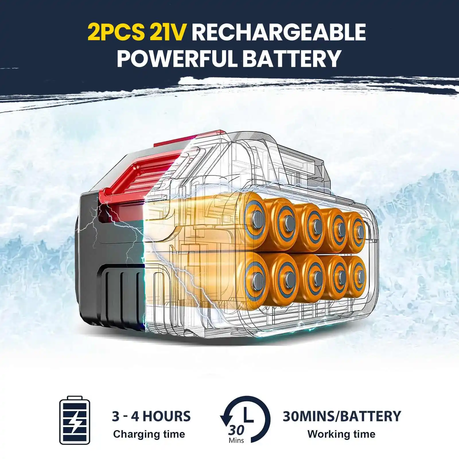 Kabellose Autowasch-Wasserpistole 6 IN 1 200Bar Elektrischer Hochdruckreiniger Haushaltsgarten-Bewässerungswerkzeug für Makita 18V Akku – Detail 7