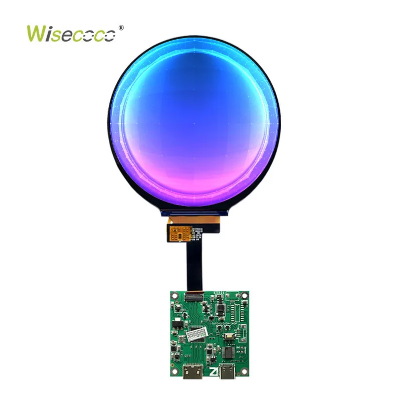 4'' Circular TFT LCD Screen 720x720 IPS Brightness Adjustable Wide Temperature LCD Module for Smart Devices