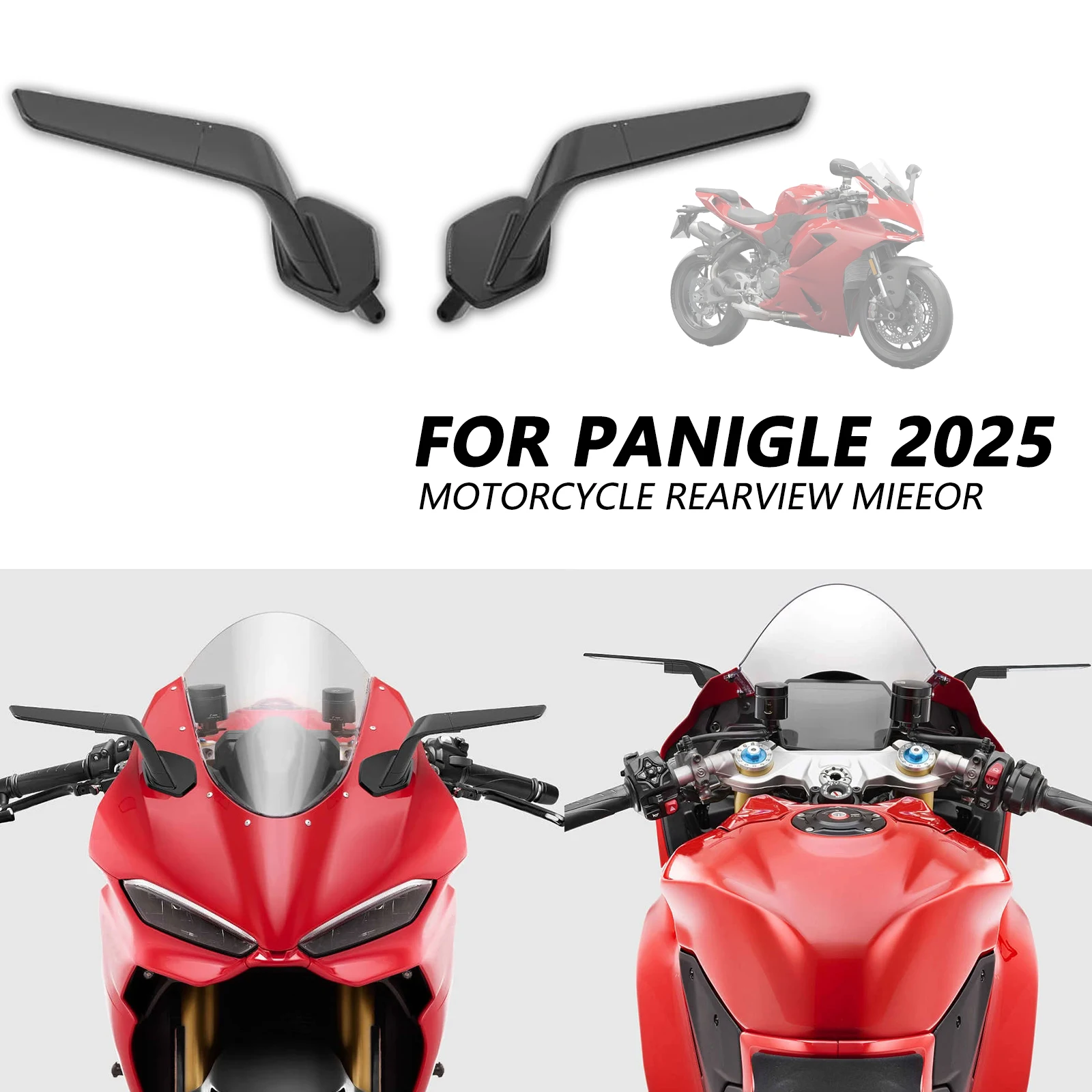 For Ducati Panigale V2 2025 New motorcycle rearview mirror invisible rearview mirror