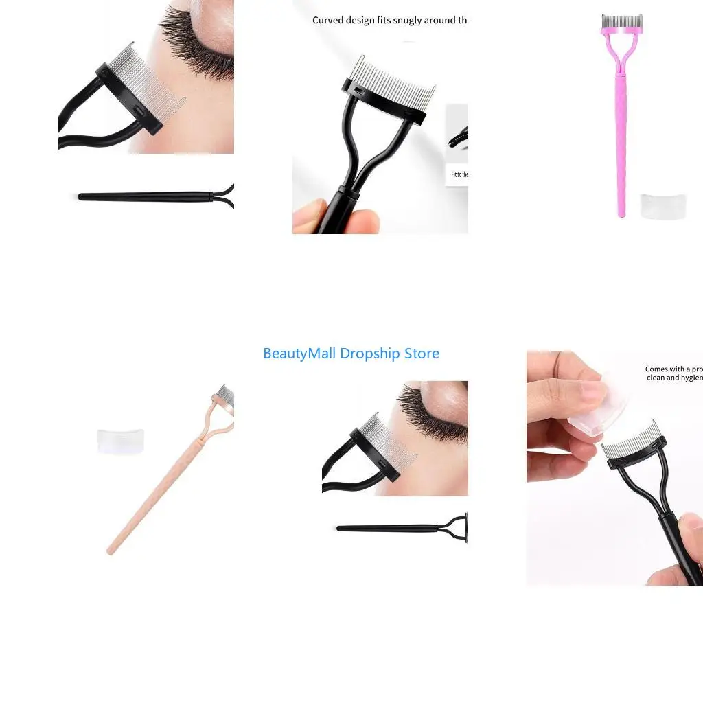 40JD Eyelash Comb Separator,Eye Lash Separator Eyelash Definer Mascara Comb Applicator with Cover Designed Mascara Brush