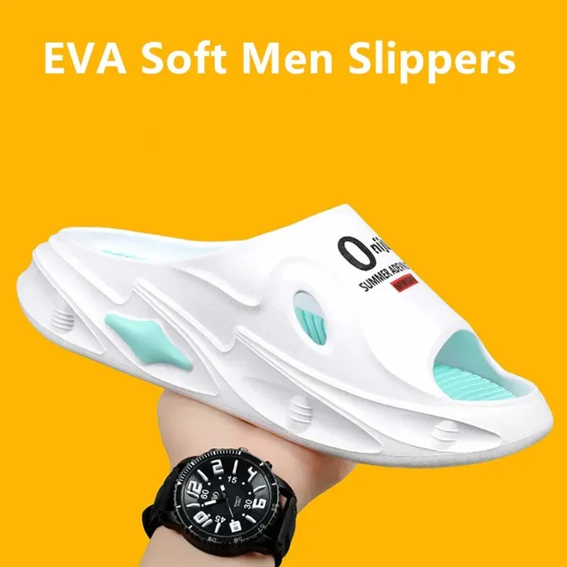 

Летние мужские тапочки, модные пляжные сандалии, противоскользящие уличные мужские тапочки на толстой подошве, мягкие шлепанцы из ЭВА
