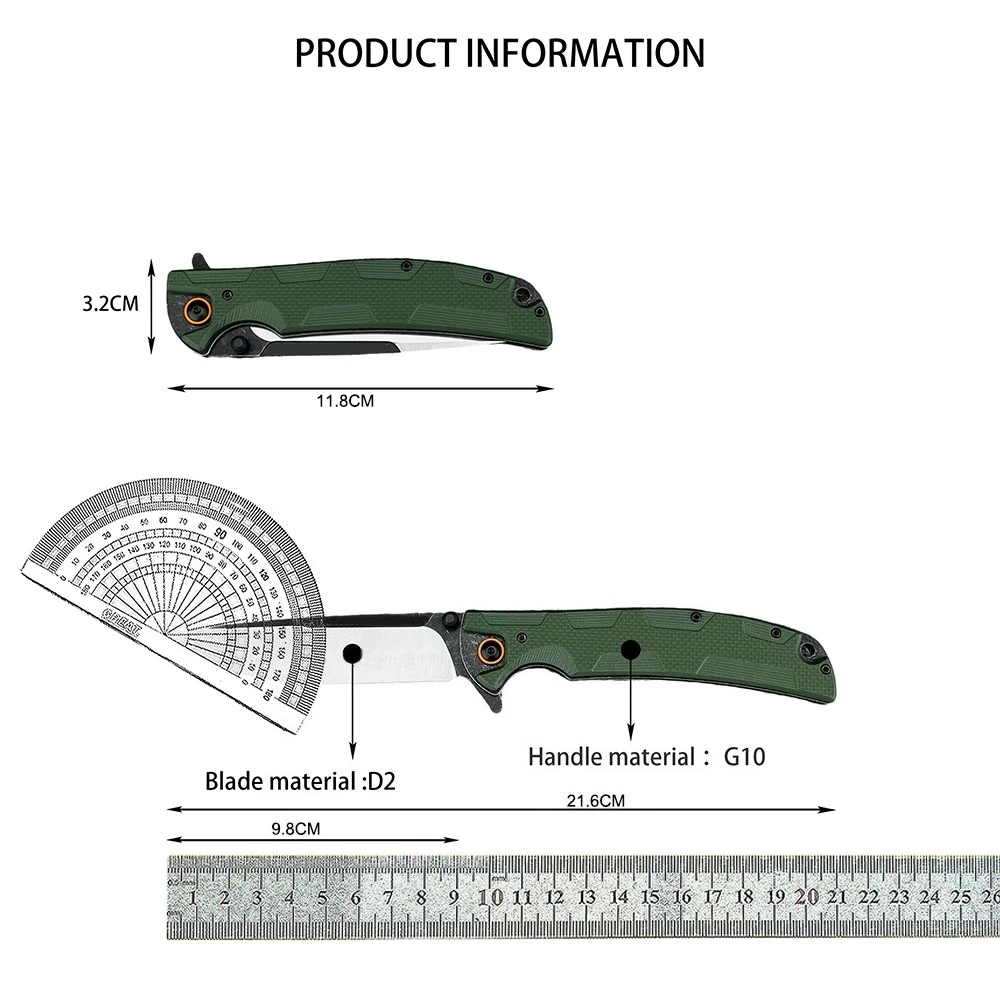صلابة عالية التكتيكية سكين للفرد D2 شفرة التخييم في الهواء الطلق البرية مغامرة المحمولة سكين صيد G10 مقبض EDC سكين