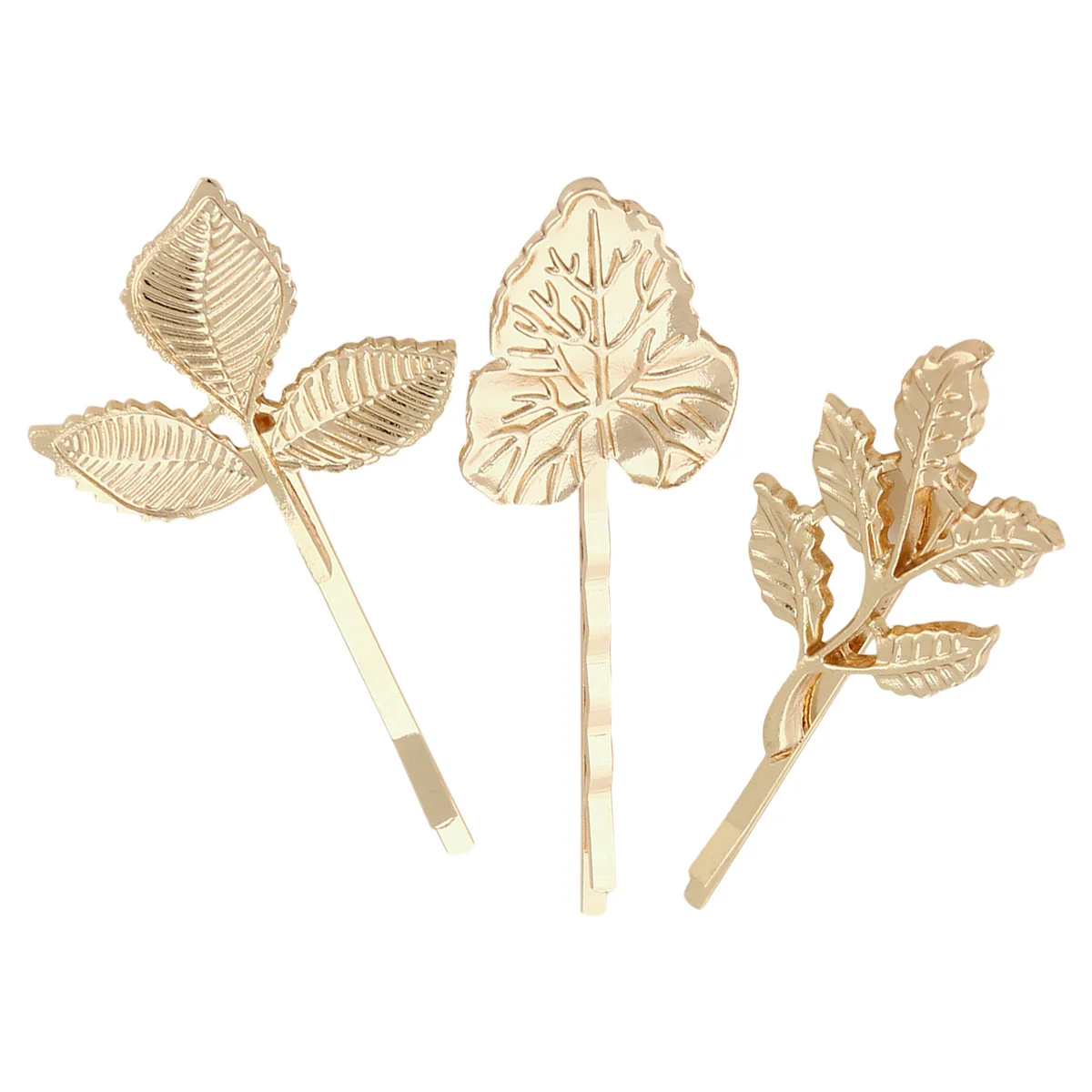 3 шт., набор винтажных заколок для волос с листьями, элегантная золотая заколка для волос для свадьбы, выпускного вечера, женские аксессуары, заколка для волос