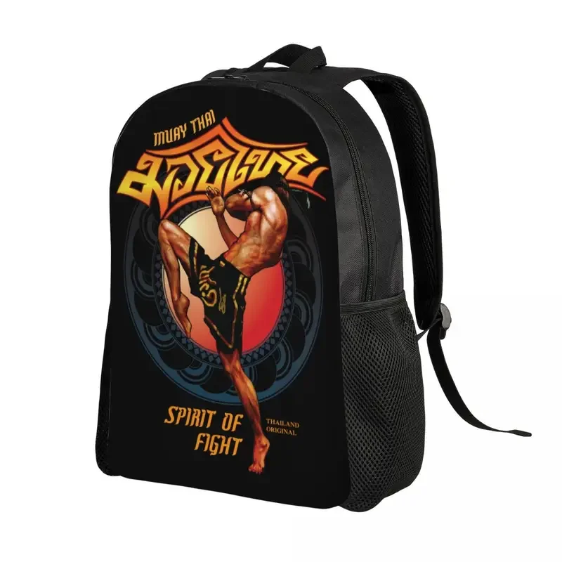 Customized Muay Thai Travel Backpack  School Computer Bookbag Thailand kickboxing Spirit of Fight College Student Daypack Bags