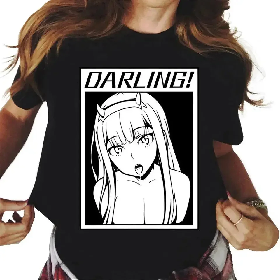 Anime Darling in The Franxx Zero Two Print T Shirt Women Fashion Casual Streetwear Short Sleeve Men Tshirt Summer Unisex T-Shirt