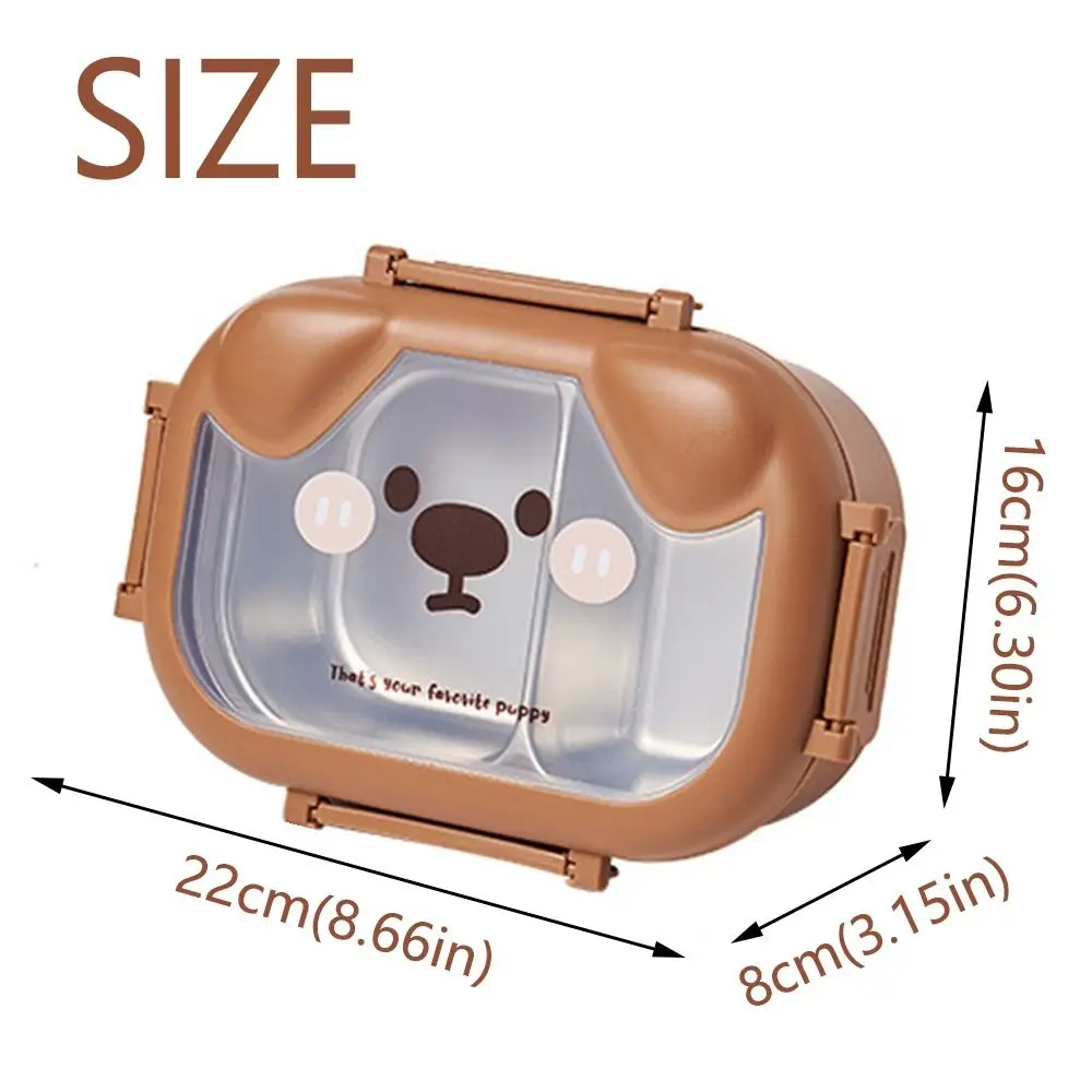 Sealed Cartoon Divides Food Container Puppy Shape Leak-proof Fresh-Keeping Box Large Capacity BPA-Free Lunch Container Camping