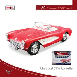 Assembly Version Maisto 1:24 Chevrolet 1957 Corvette Alloy Sports Car Model Diecast Metal Classic Car Model Simulation Kids Gift