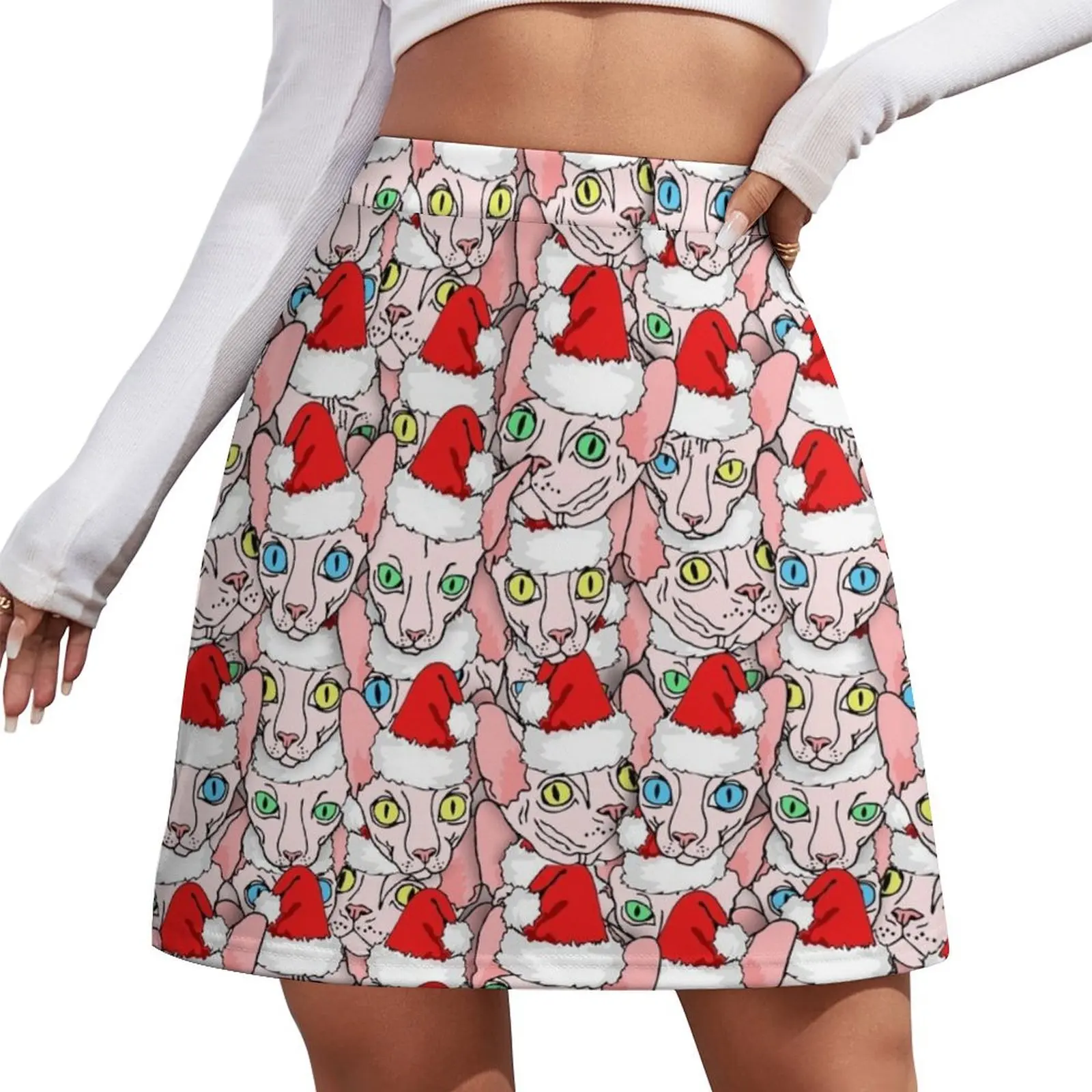 

christmas sphynx Mini Skirt fairy grunge Clothes for summer Miniskirt woman women's summer dress 2025 Mini Skirt