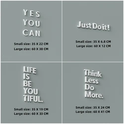 Nordic style Quotes Inspirational 3D English Letters Wall Sticker Matte Surface Acrylic Digits Logo Home Office wall Art Decor