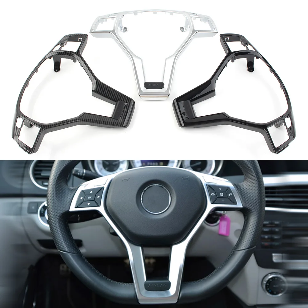 

Car Steering Wheel Cover ABS Decorative Trim For Mercedes Benz CLA/ SLK/ E/ C/GLA-CLASS C117 C207 C172 C218 W204 W212 X156