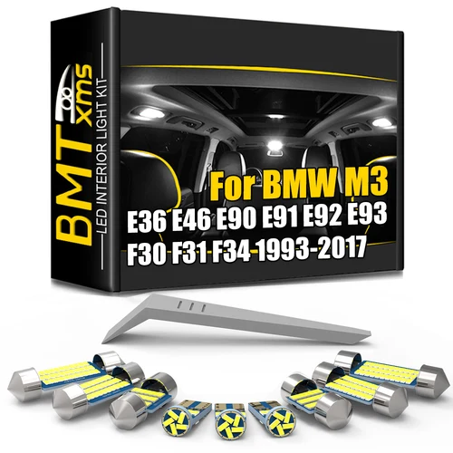 BMTxms Canbus Kit de luces interiores LED para BMW Serie 3 E36 E46 E90 E91 E92 E93 F30 F31 F34 316 318 320 328 325 330 335 1993-2017