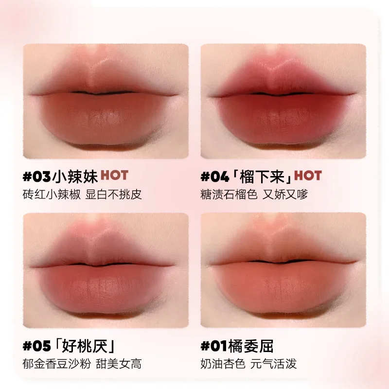 JudydoLL Matte Lip Glaze Lippenstift Lip Mud Matte Lip Powder Cream Air Cushion LipCream Wasserdicht Langlebiges, seltenes Schönheits-Make-up