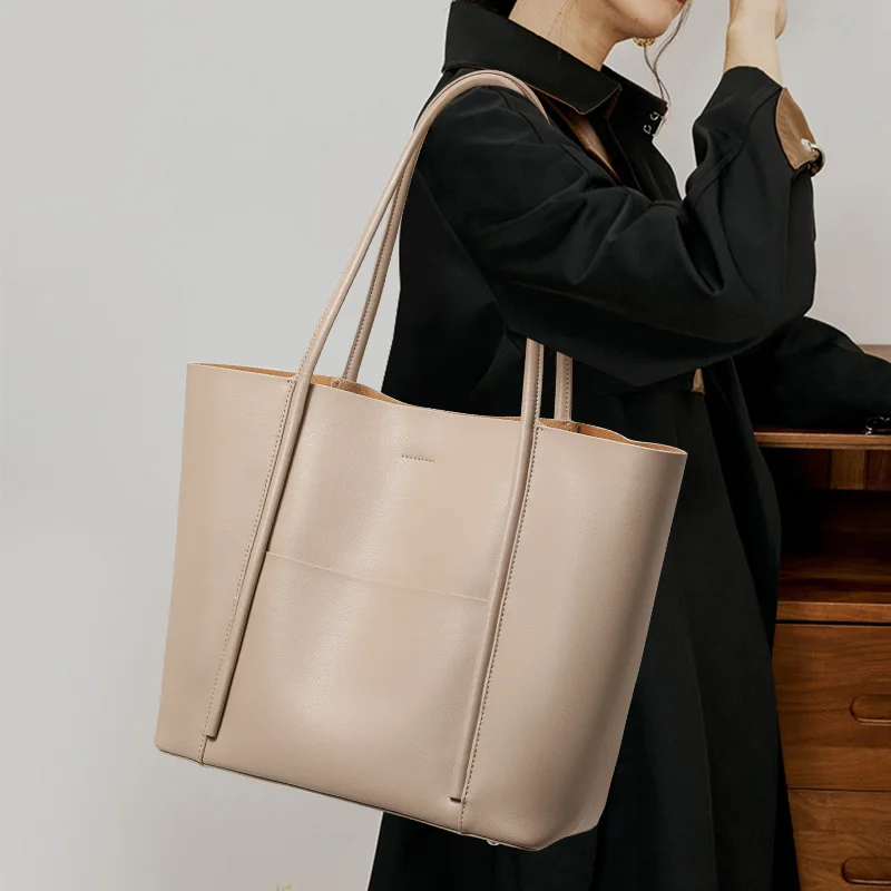 

Soft leather Totte bag - Large capacity, suitable for work and commuting, high-end, single-shoulder, fashionable large bag