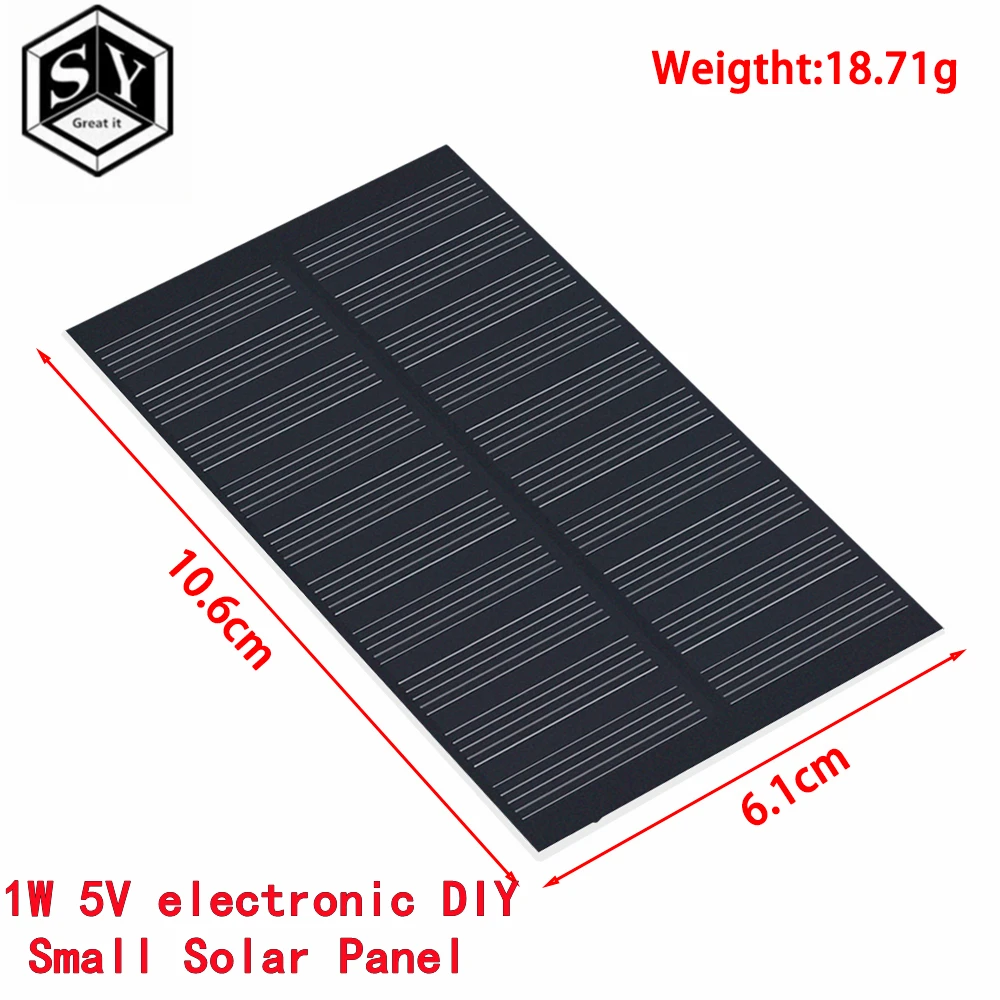 smart electronics Solar Panel 1W 5V electronic DIY Small Solar Panel for Cellular Phone Charger Home Light Toy etc Solar Cell