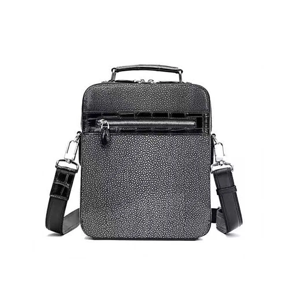 ourui new Men bag business casual men single shoulder bag fashion business travel stingray skin men handbag