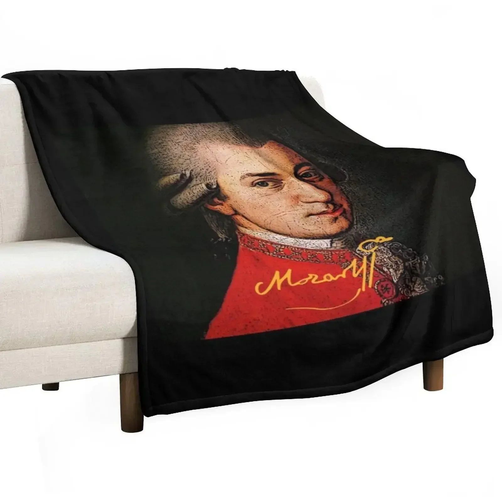 Mozart Throw Blanket Personalized Gift Plaid on the sofa Blankets