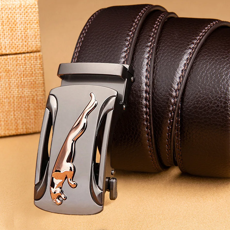 

100% Cowhide Leather Men's Automatic Buckle Belt Suitable For Formal Wear Belt For Men