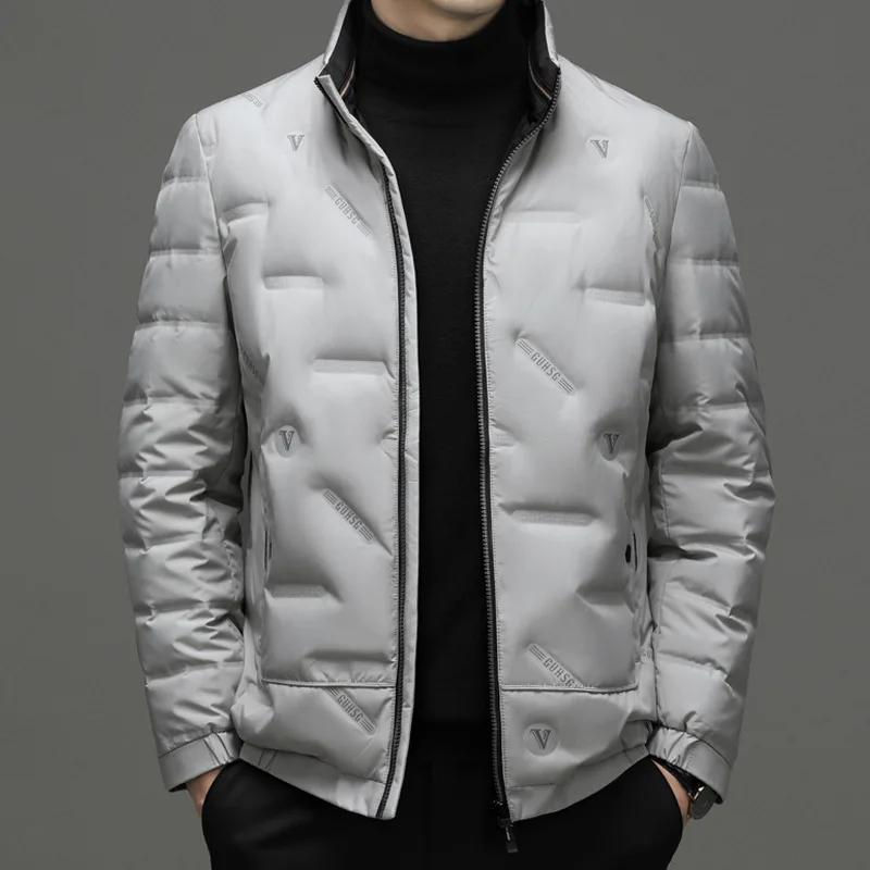 

White Duck Down Jacket Men Winter Warm Solid Color Hooded Coats Thick Parka Mens Jackets Outdoor Coat Q32