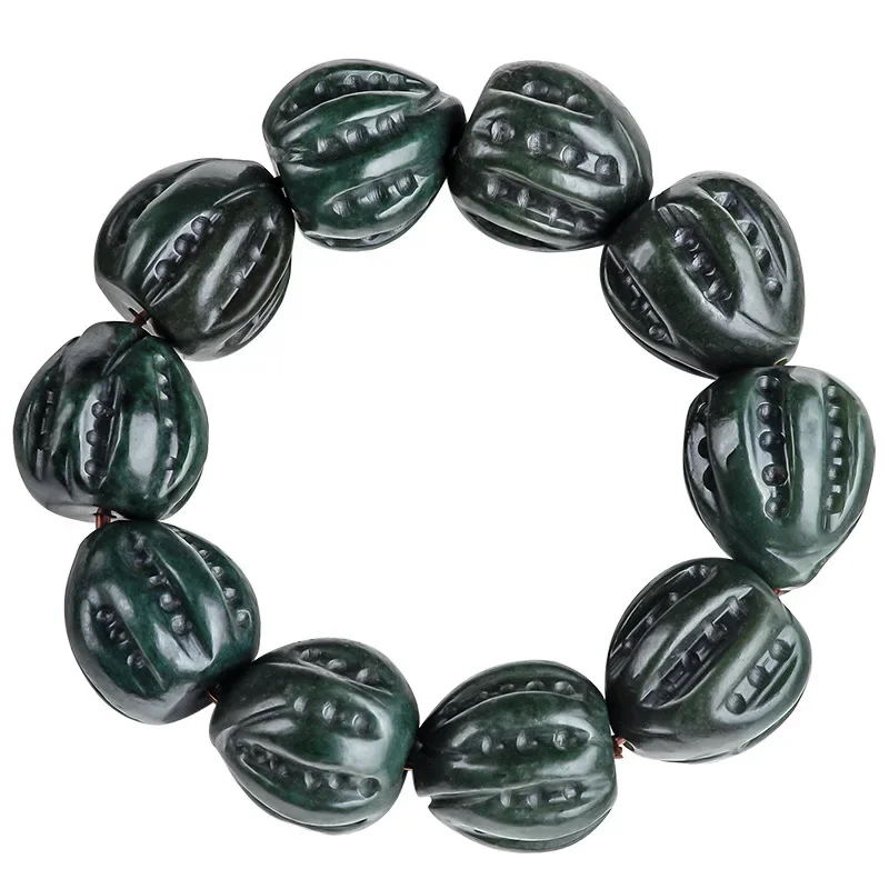 

Hetian Jade Walnut Bracelets Jewelry Gift Designer Luxury Mantra Gemstone Real Fashion Natural Vintage Carved Accessories