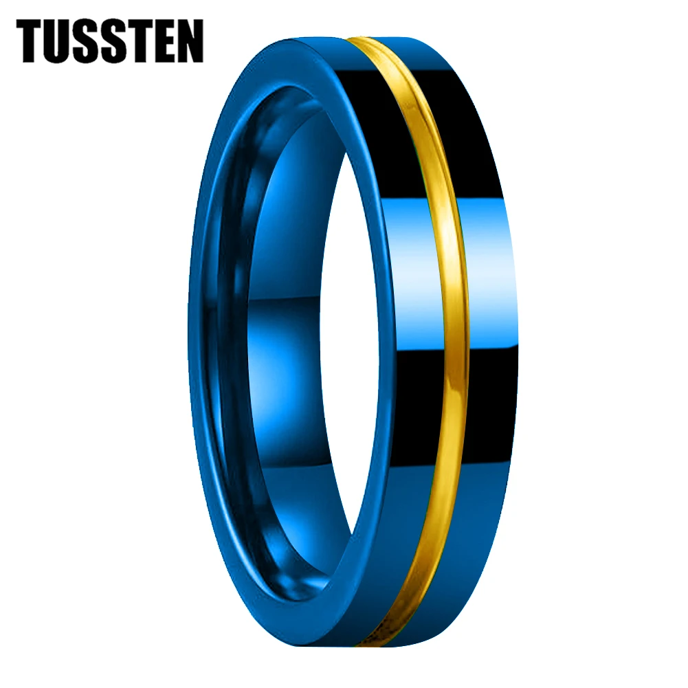 

TUSSTEN 6MM Two-Tone Tungsten Ring for Men Women Engagement Band Brushed And Polishing Surfaces Center Grooved Comfort Fit