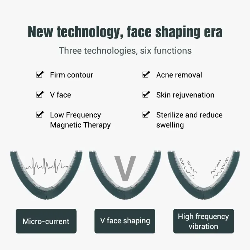 LED Face Lifting Belt, V-Line Up Facial Lifter, Emagrecimento Vibração Massager, Display Duplo Chin, Dispositivo de Beleza