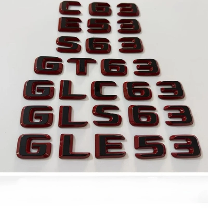 Emblemat z dwoma tonami, nowy styl 2025, litery i cyfry C43 C63 Glc63 GLE63, naklejka logo na tylną klapę bagażnika samochodu W205 W206