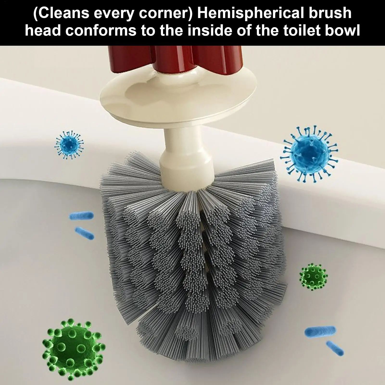 Bathroom Long Handle Toilet Brush Bell Shaped Household Brush Non Perforated Wall Mounted Bathroom Blind Spot Cleaning Brush Set