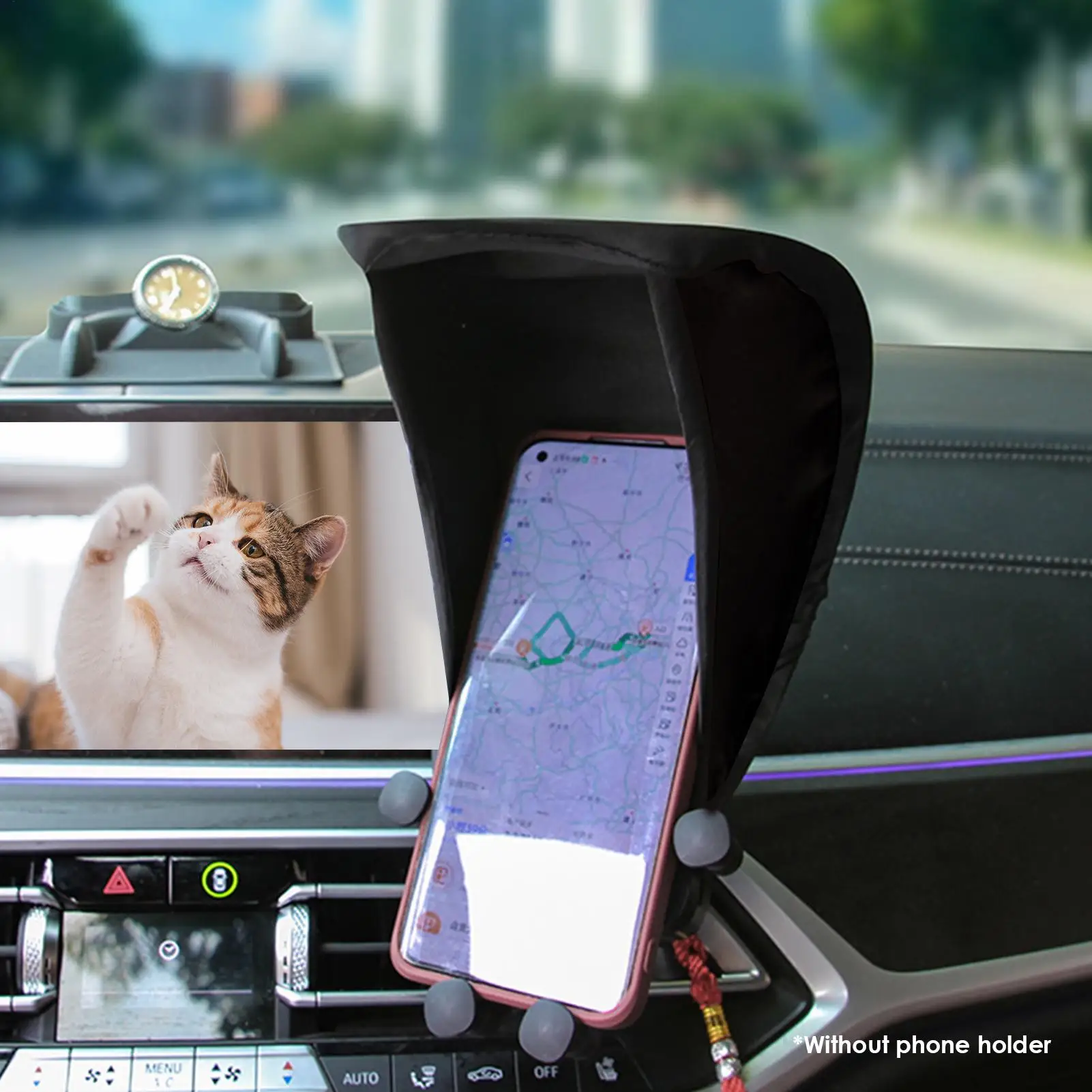 Phone Sun Shade Phone Sun Shade Glare Blocking Phone Stand Mobile Phone Holder Sun Shield For Motorcycle Bike And Car view 5