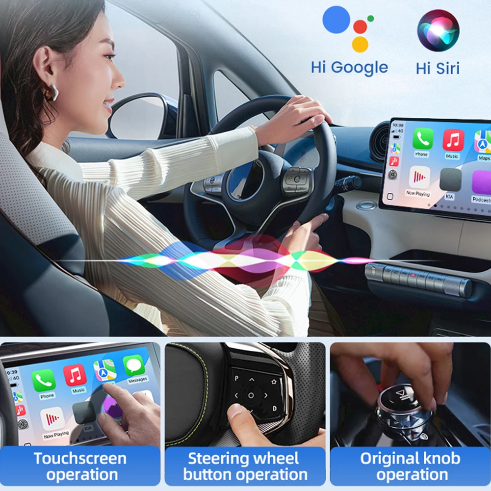 2 في 1 سلكي إلى محول لاسلكي لاسلكي أندرويد أوتوماتيكي صغير لاسلكي CarPlay AI Box USB دونغل لهاتف iPhone Android للجميع
