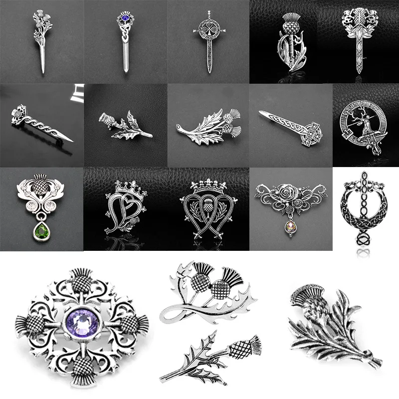 Broche Outlander Escocés con Espada y Nudo Celta, Pin para Kilt, para Ropa y Bolsos de Hombre y Mujer