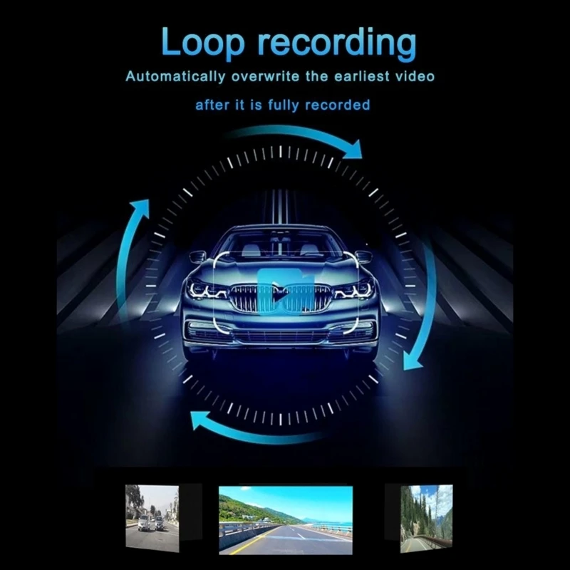 Wide View Car Camera Dashcam Video Recorder Recording 24H Parking Monitor