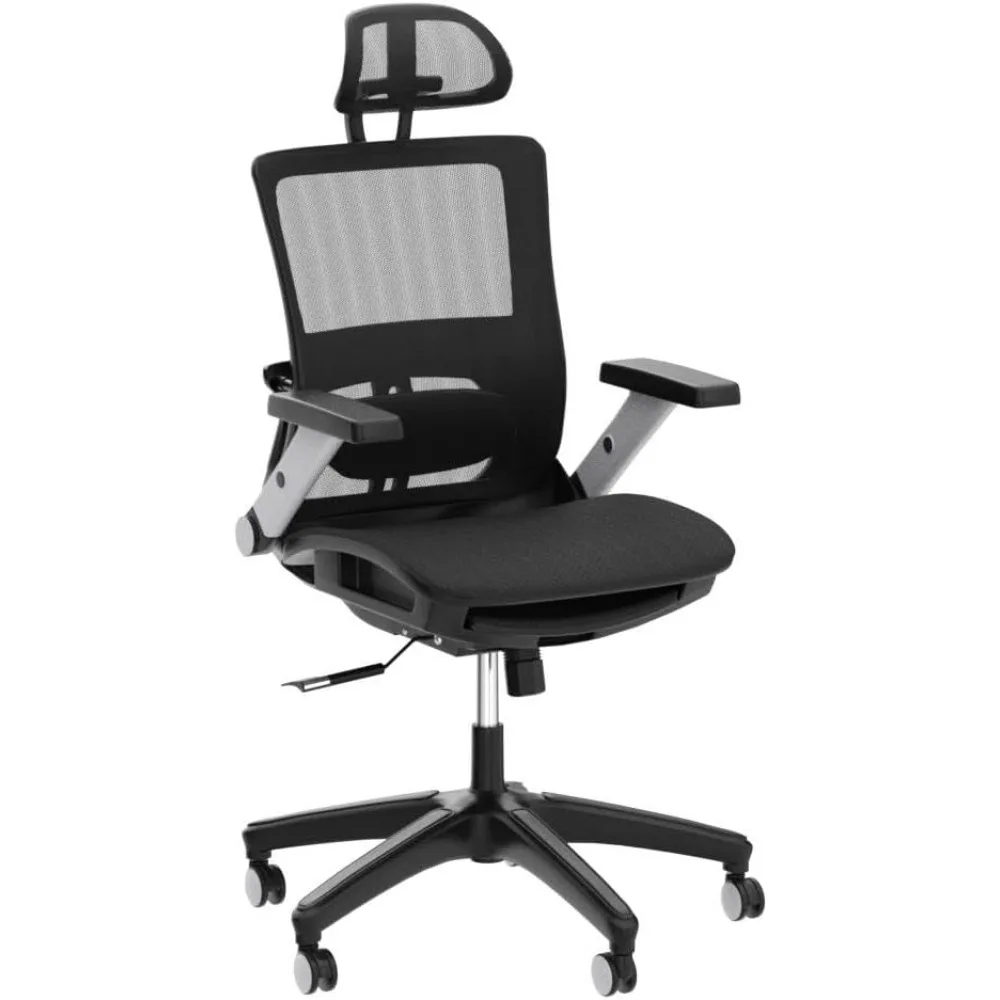 Silla de oficina ergonómica de malla con reposapiés, silla de escritorio ejecutiva de ordenador de espalda alta con reposacabezas